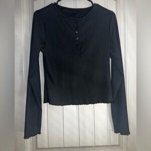 Chic Black Long Sleeve Women's Top